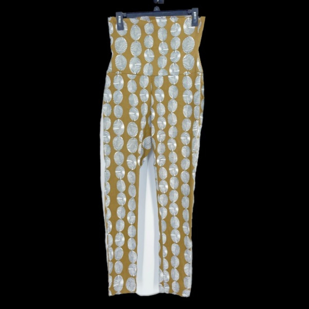 Bitte Kai Rand Maternity Leggings Brown Printed Art to wear Pull On Stretch Sz S